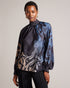 TESSAAH-Tops-When the evening calls for a nice top, TESSAAH is the go-to. Featuring our luxe gilded floral print and an oversized neck tie that brings drama to the silhouette, this blouse is both elegant and easy to wear. Satin blouse Blouson sleeves High neck Ombre gilded floral print Oversized neck tie Gathered neckline Zip fastening Silvia is 5'11" / 1.8m and wears Blue in a Ted size 1- Ted Baker Romania